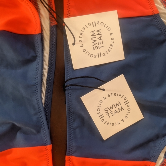 Nwt Jessica Hart Olympic colors solid & striped swim team bikini set S - Picture 3 of 7